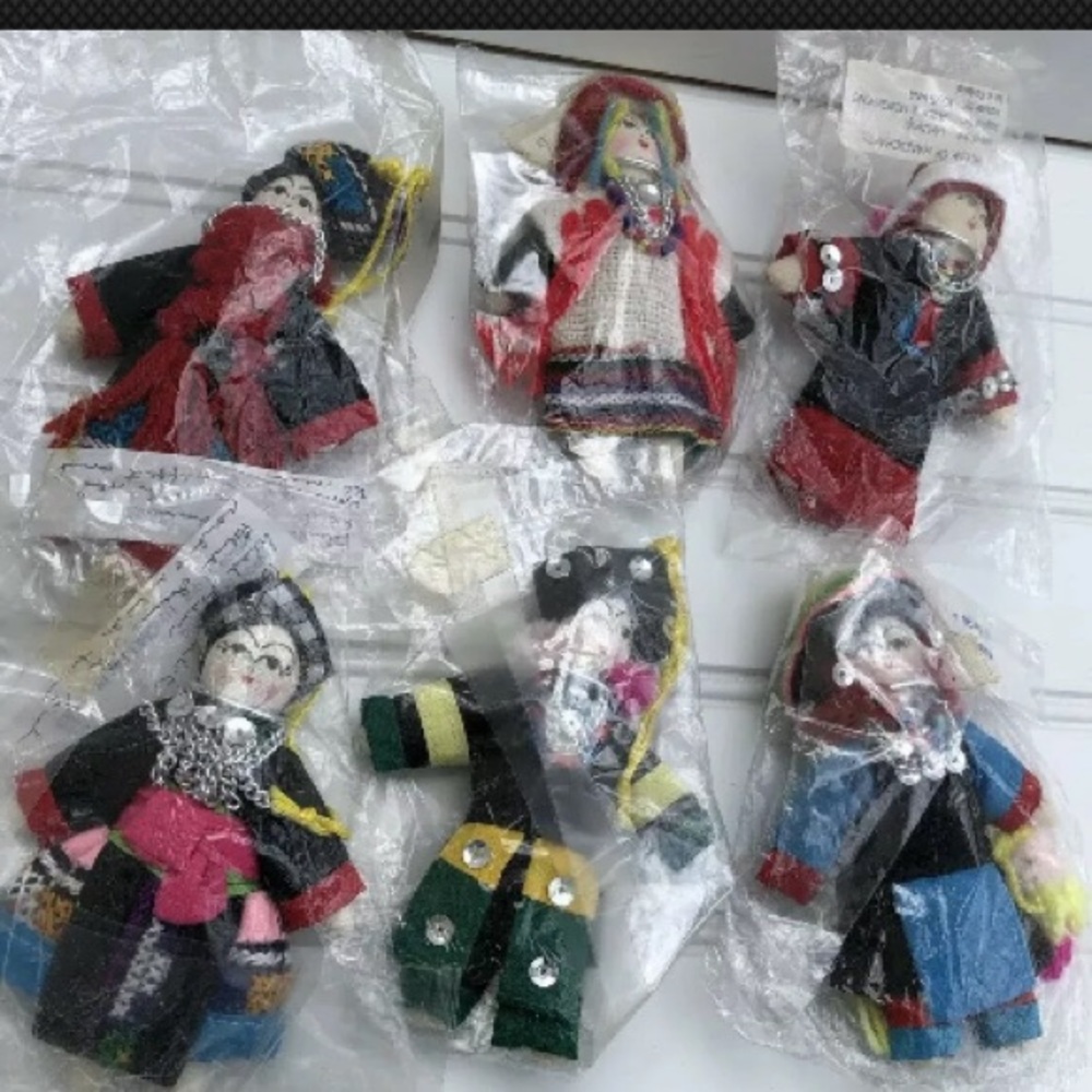 Thailand Tribal Dolls New Ornate Lot 6 Decorative